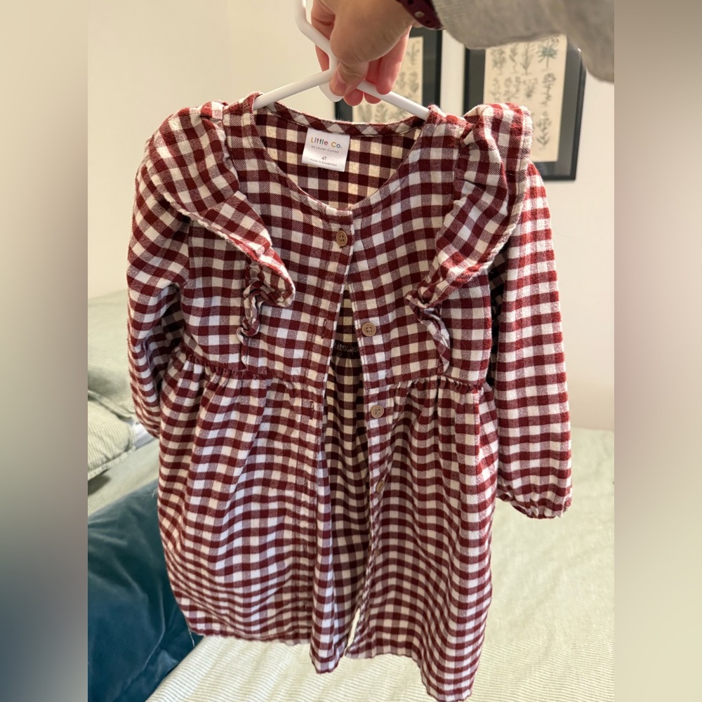 Red and White Checkered Dress Little and Co. 4T